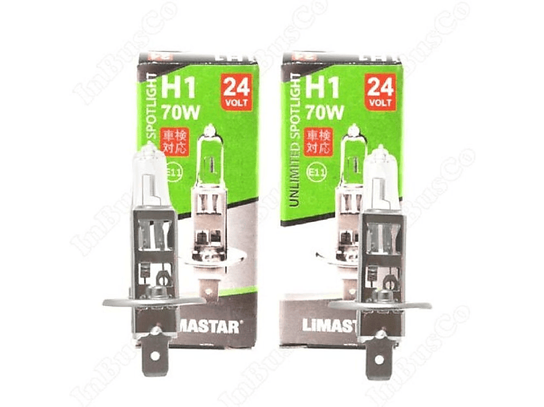 INBUSCO / KUBIS SET H1, 24V, 70 W Clear HalogenGlühlampen H4