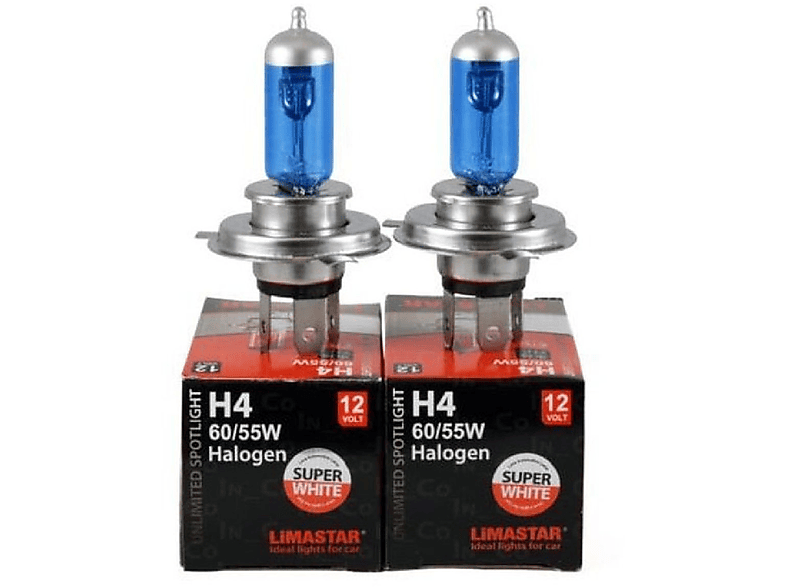 Halogen-Glühlampen 55 / 12V SET SW KUBIS 60/55W Watt H4 INBUSCO Weiß H4