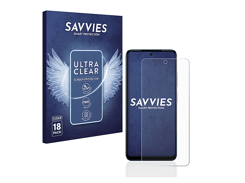 Schutzfolie(für SAVVIES 12S) 18x Xiaomi Note Redmi klare