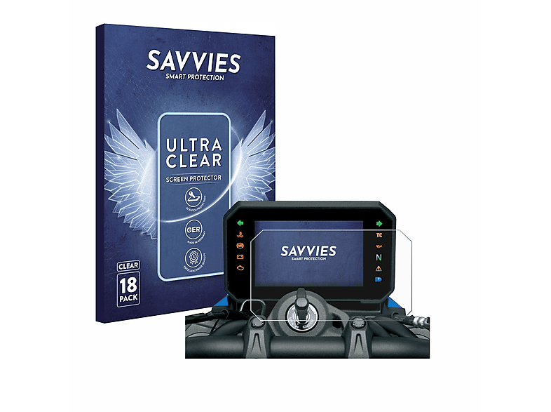 SAVVIES 18x klare Schutzfolie(für Suzuki GSX-8S 2023)