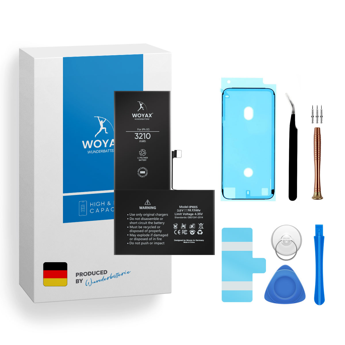 Handy-Akku, 3210mAh für Akku 3.81 Volt, WOYAX Ersatzakku iPhone Li-Ionen XS Hohe Kapazität Wunderbatterie