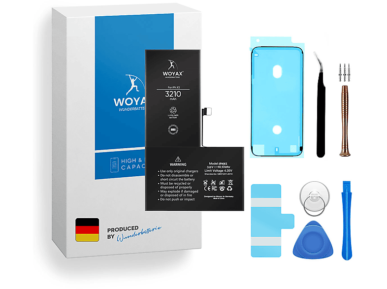 WOYAX Wunderbatterie Akku für iPhone XS Hohe Kapazität Ersatzakku Li-Ionen Handy-Akku, 3.81 Volt, 3210mAh