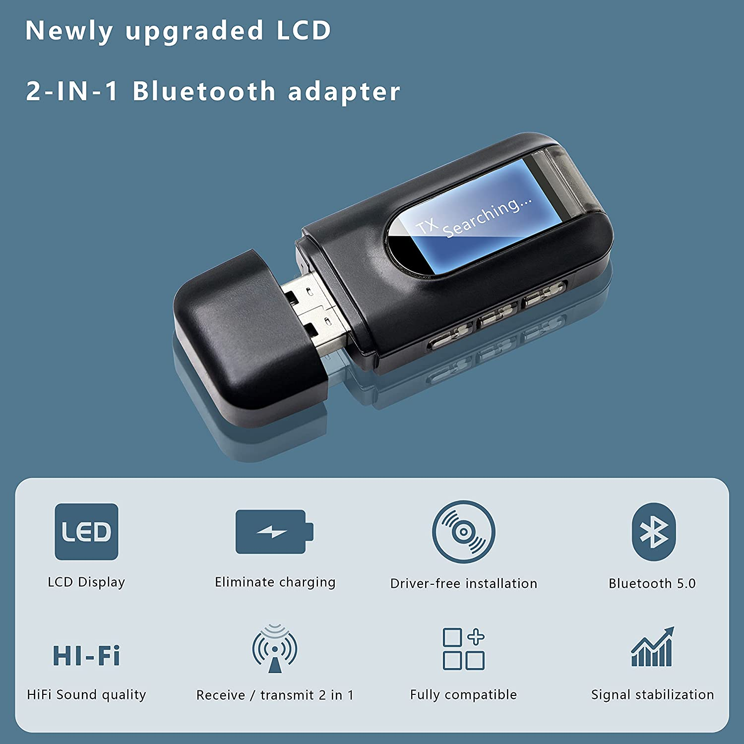 INF Bluetooth-Adapter Bluetooth-Adapter 5.0 Sender/Empfänger Bluetooth 2-in-1 Audio