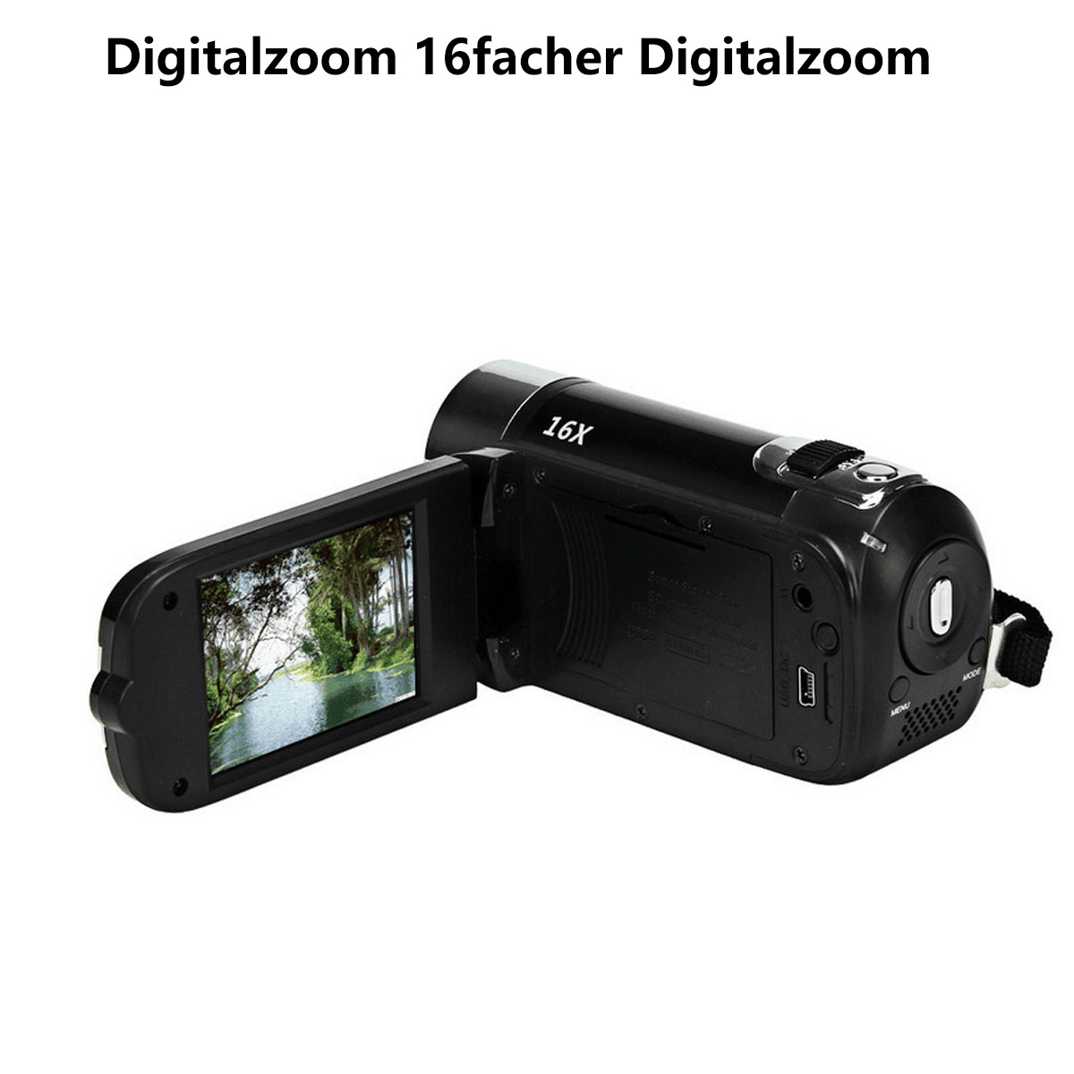 16-fachem SYNTEK Videokamera opt. Zoom Zoom und 1080P drehbarem mit Camcorder FHD Display Camcorder 270°