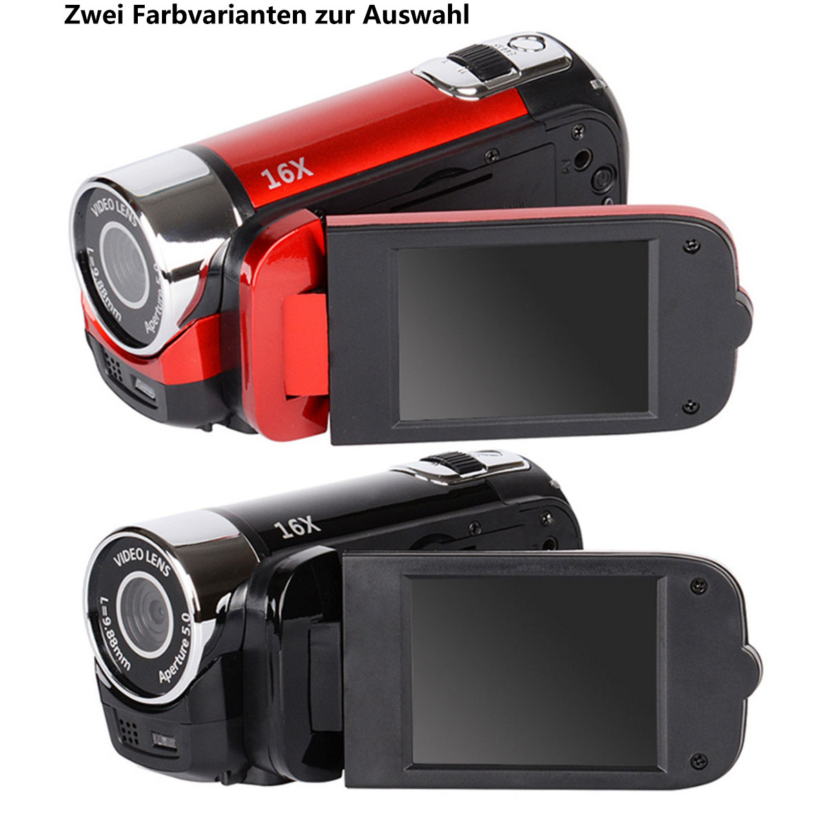 16-fachem SYNTEK Videokamera opt. Zoom Zoom und 1080P drehbarem mit Camcorder FHD Display Camcorder 270°