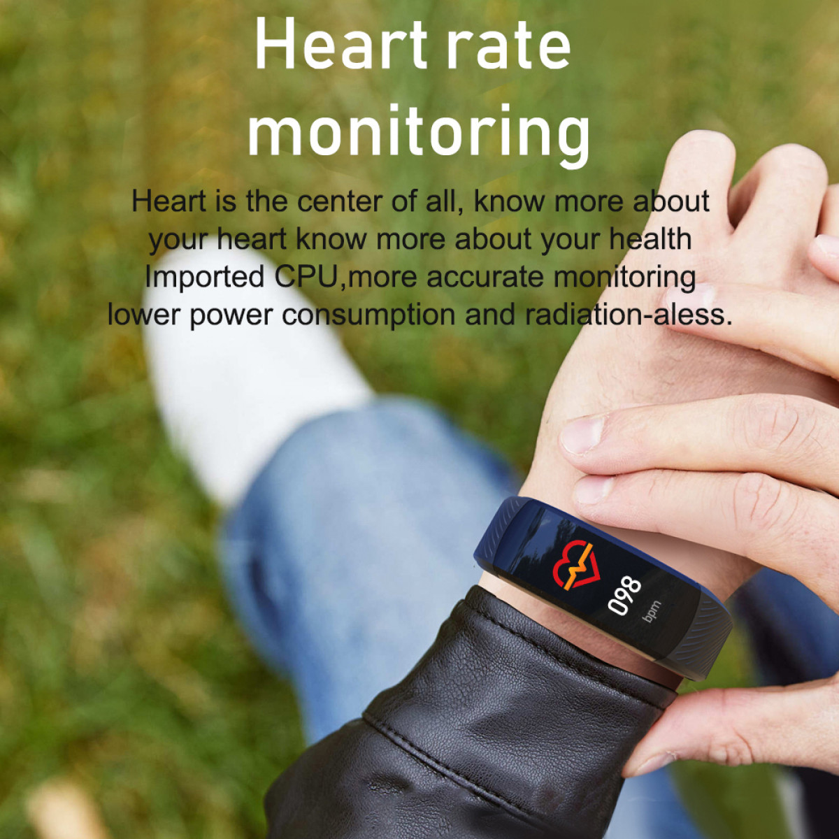 INF Aktivitätsarmband mit Herzfrequenz, TPU, Smartwatch Weiß Schlafmonitor, Schrittzähler IP67