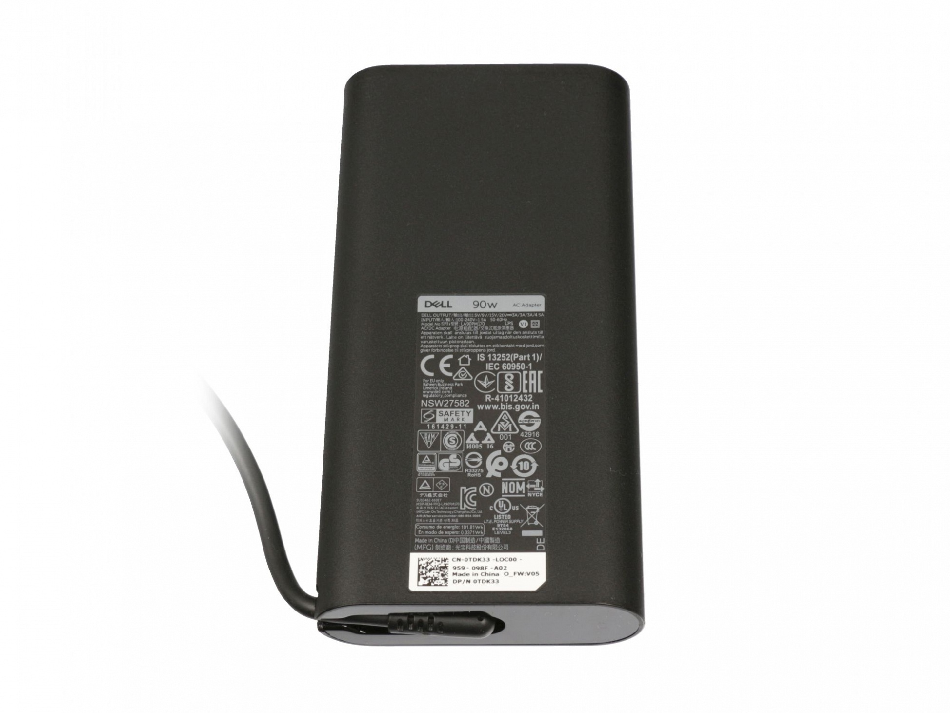 Original 90 Netzteil USB-C 452-BDUJ DELL abgerundetes Watt