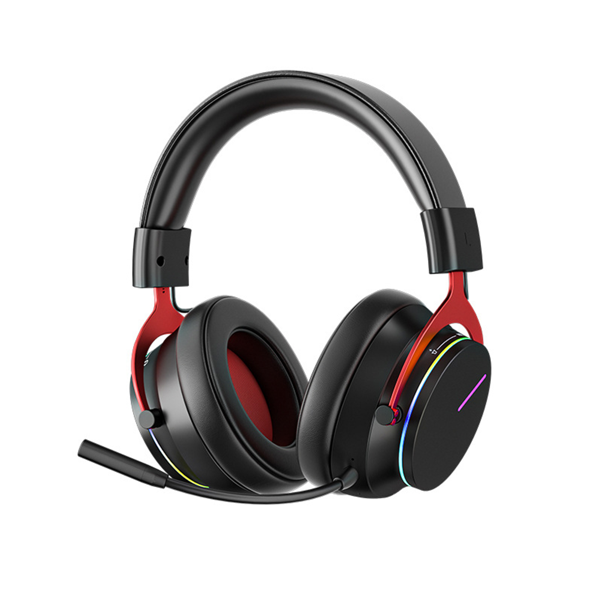 KINSI Gaming-Headset, geräuschunterdrückendem Bluetooth 5.8G Over-ear Mikrofon Gaming-Headset Bluetooth mit Kopfhörer schwarz