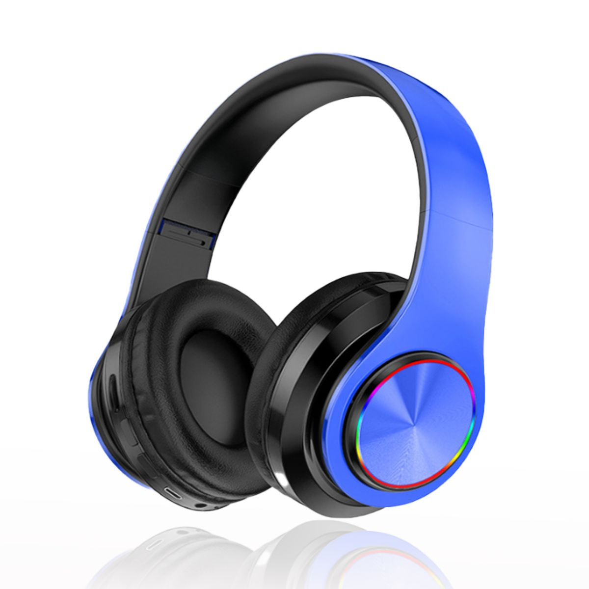 KINSI Bluetooth-Kopfhörer,Gaming-Headset,kabelloses Kopfbügel-Kopfhörer Over-Ear-Kopfhörer, Over-ear Kopfhörer Bluetooth blau