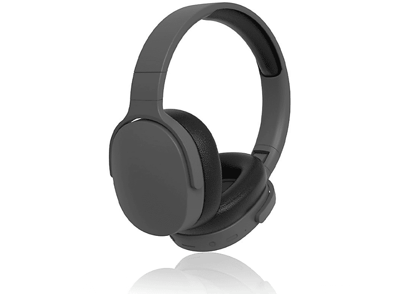 KINSI Bluetooth-Headset, kabelgebunden/drahtlos wireless Kopfhörer, Geräuschunterdrückung, Over-ear Kopfhörer Bluetooth grau