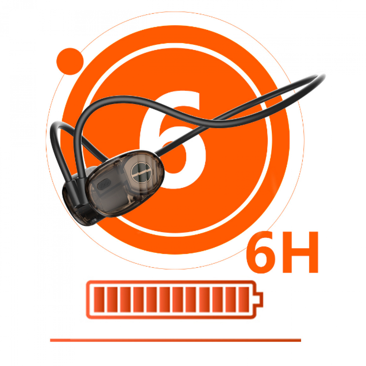 On-ear Schwarz Drahtlose mit Knochenleitungs-Kopfhörer INF IPX7, Bluetooth Kopfhörer 5.2