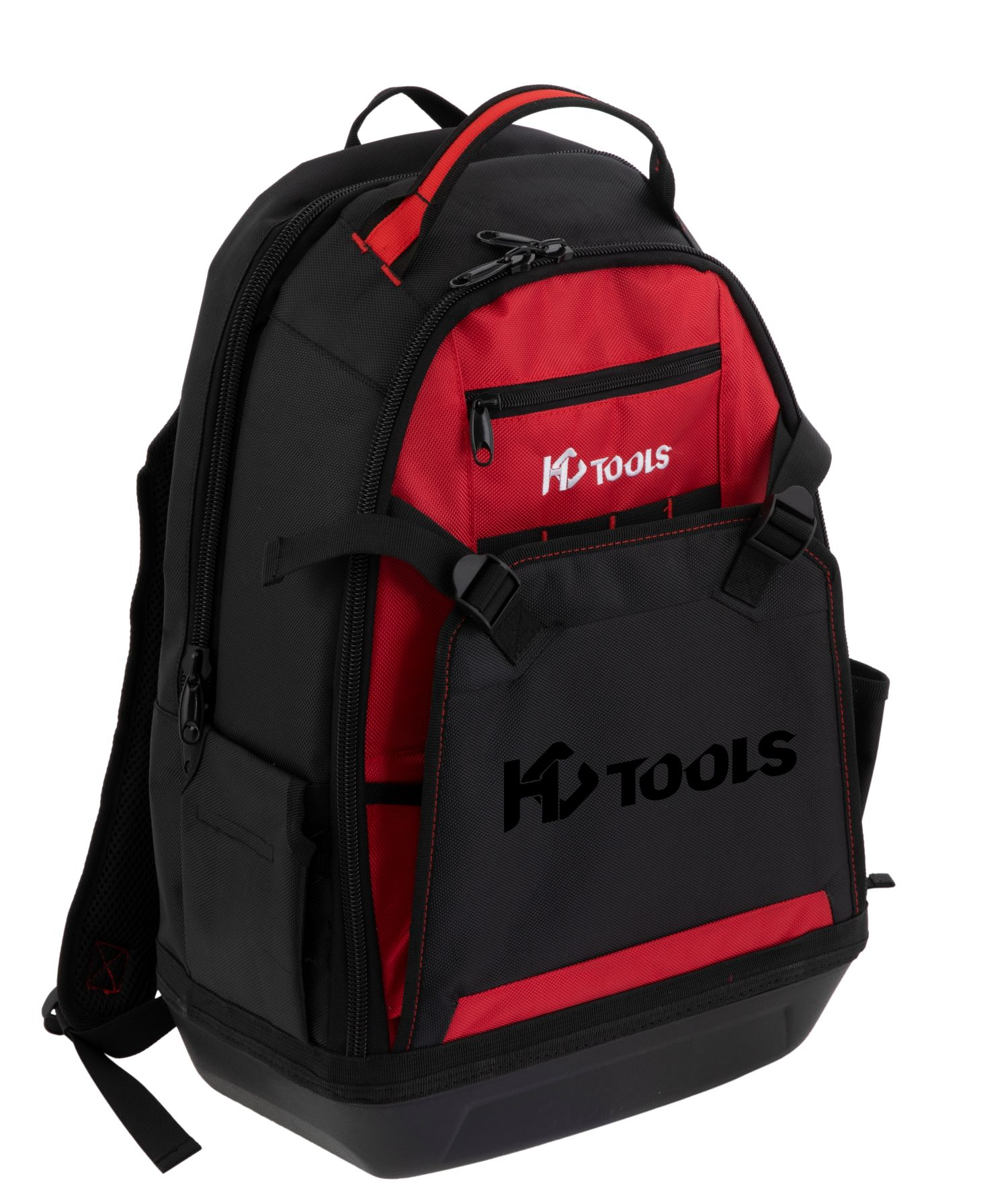 Schwarzer und roter KD TOOLS Rucksack. KD TOOLS Logo ist sichtbar.