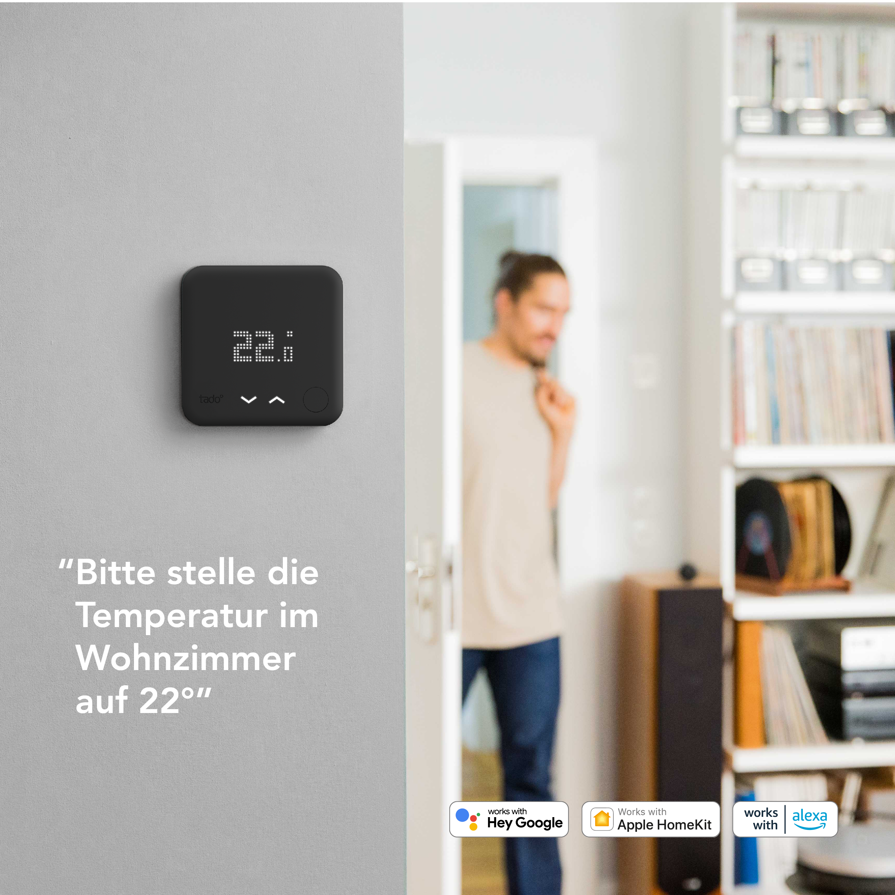 TADO Starter Verkabelt Thermostat, Thermostat Smartes V3+ Kit schwarz