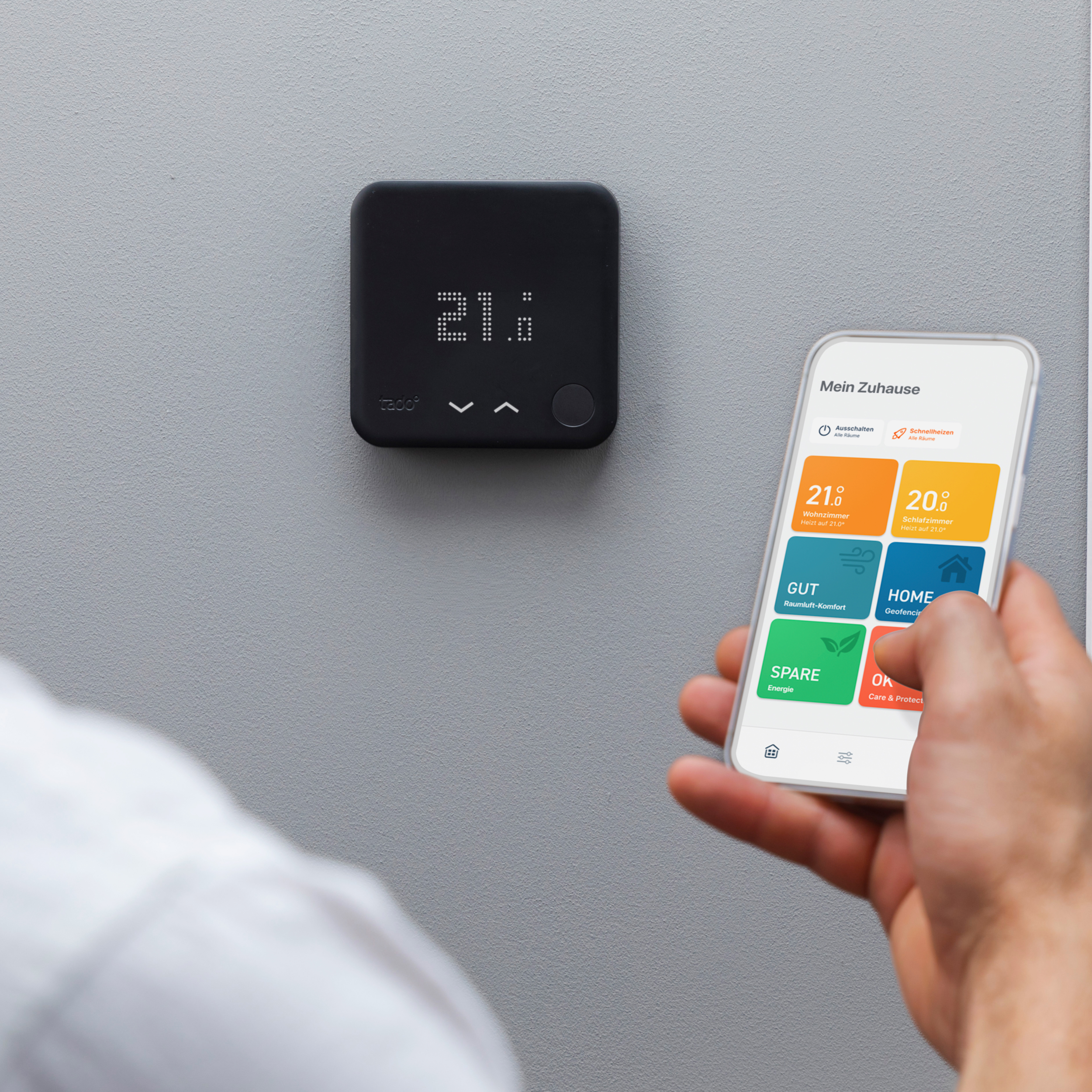 TADO Starter Kit schwarz Thermostat Thermostat, Verkabelt Smartes V3