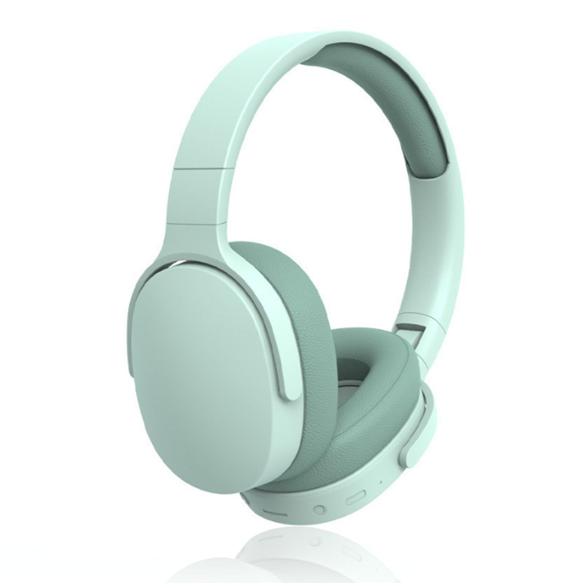 Minzgrüne Kopfhörer, Over-Ear-Design.