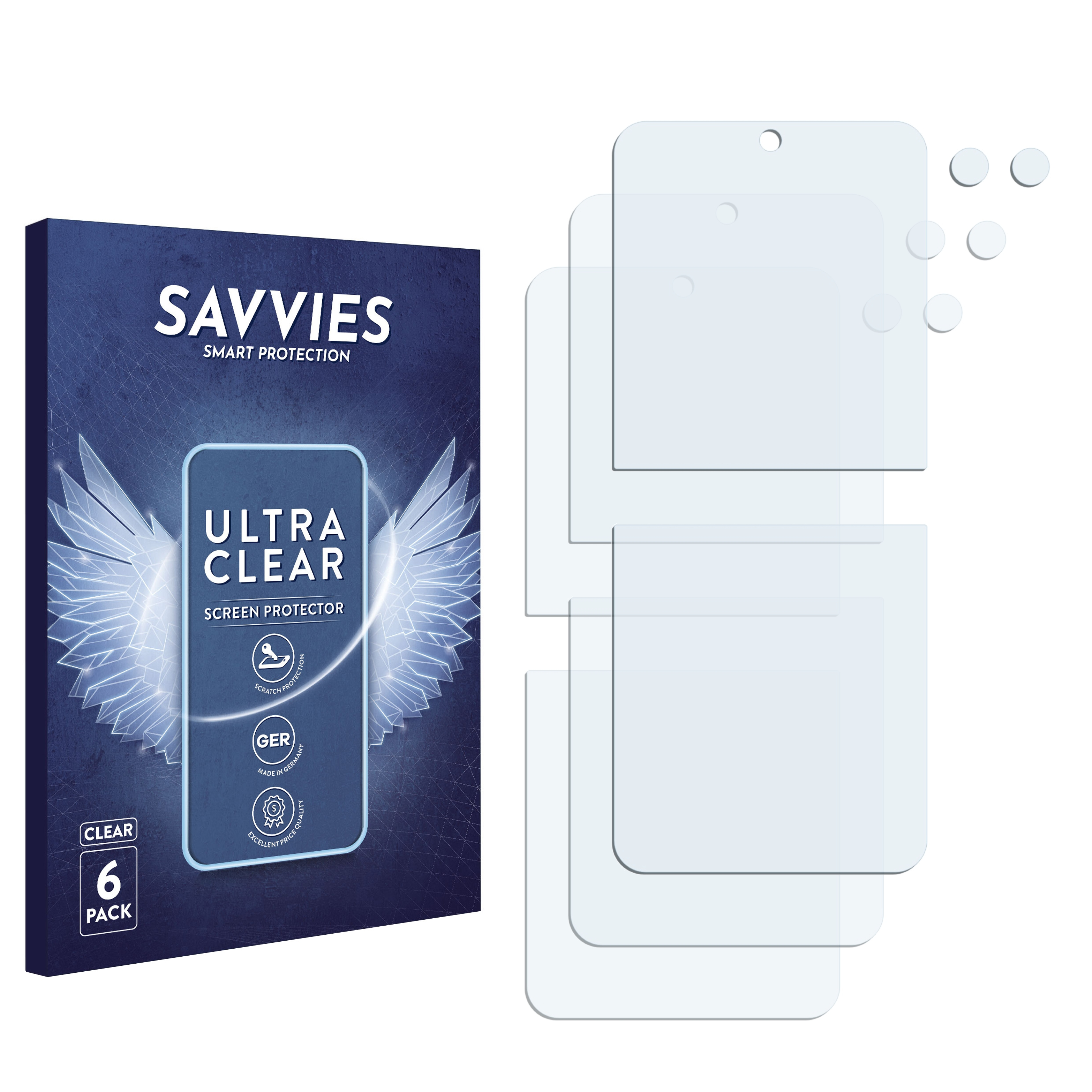 SAVVIES 6x klare Flip 5) Z Galaxy Samsung Schutzfolie(für