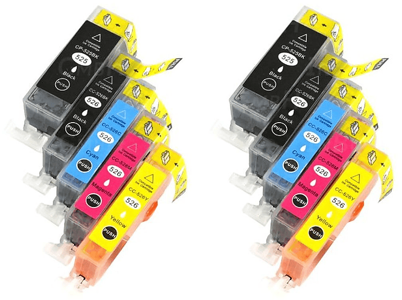 INBUSCO / CLI526 (Canon525526-VAR-V-3xCLI526) Tintenpatrone SET Schwarz KUBIS