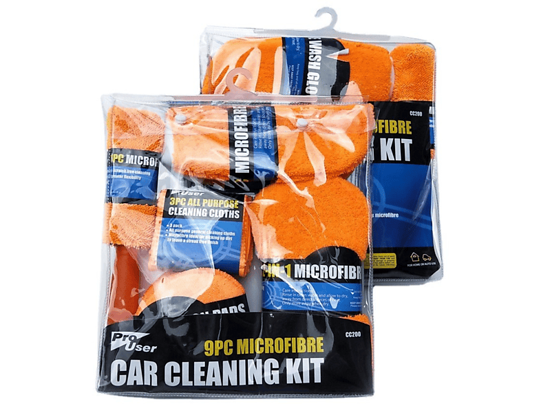 SYNTEK Car Cleaning 9 Piece Set Car Wipes Home Car Wash Gloves Car Wash Towel Rag Waxing Sponge Reinigungsset