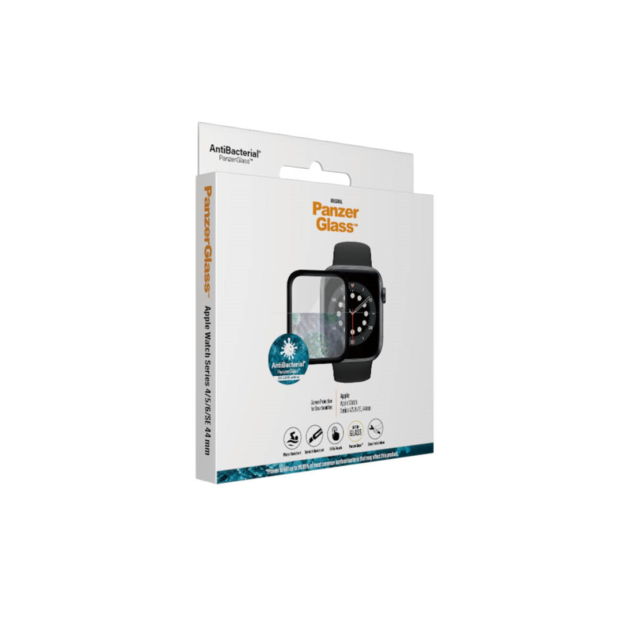 Schachtel für einen Smartwatch-Displayschutz mit Text und Grafik.