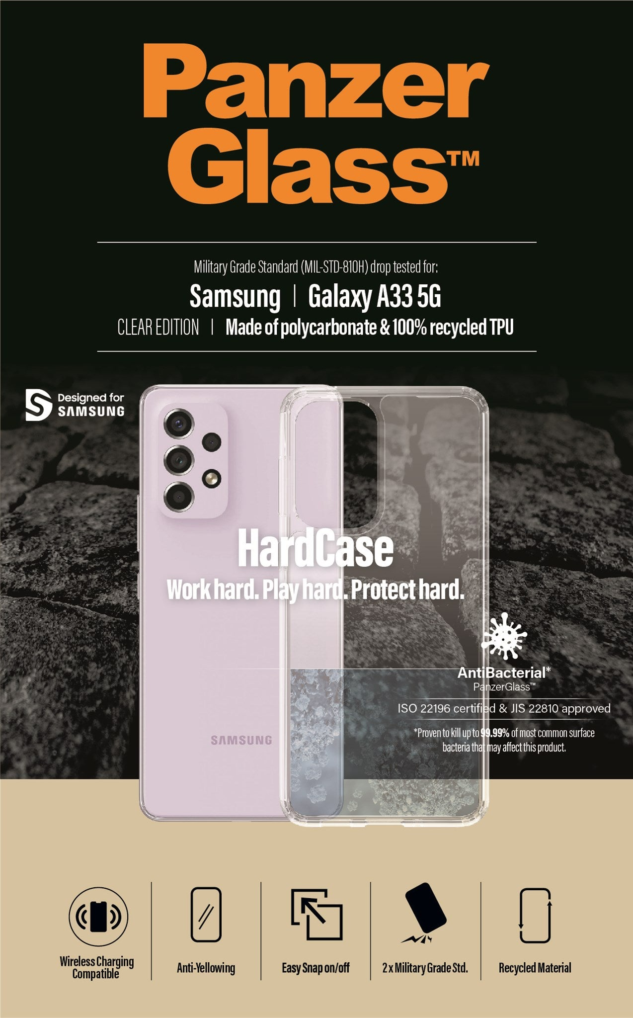 5G, Transparent A33 Backcover, PANZERGLASS Transparent, Samsung,