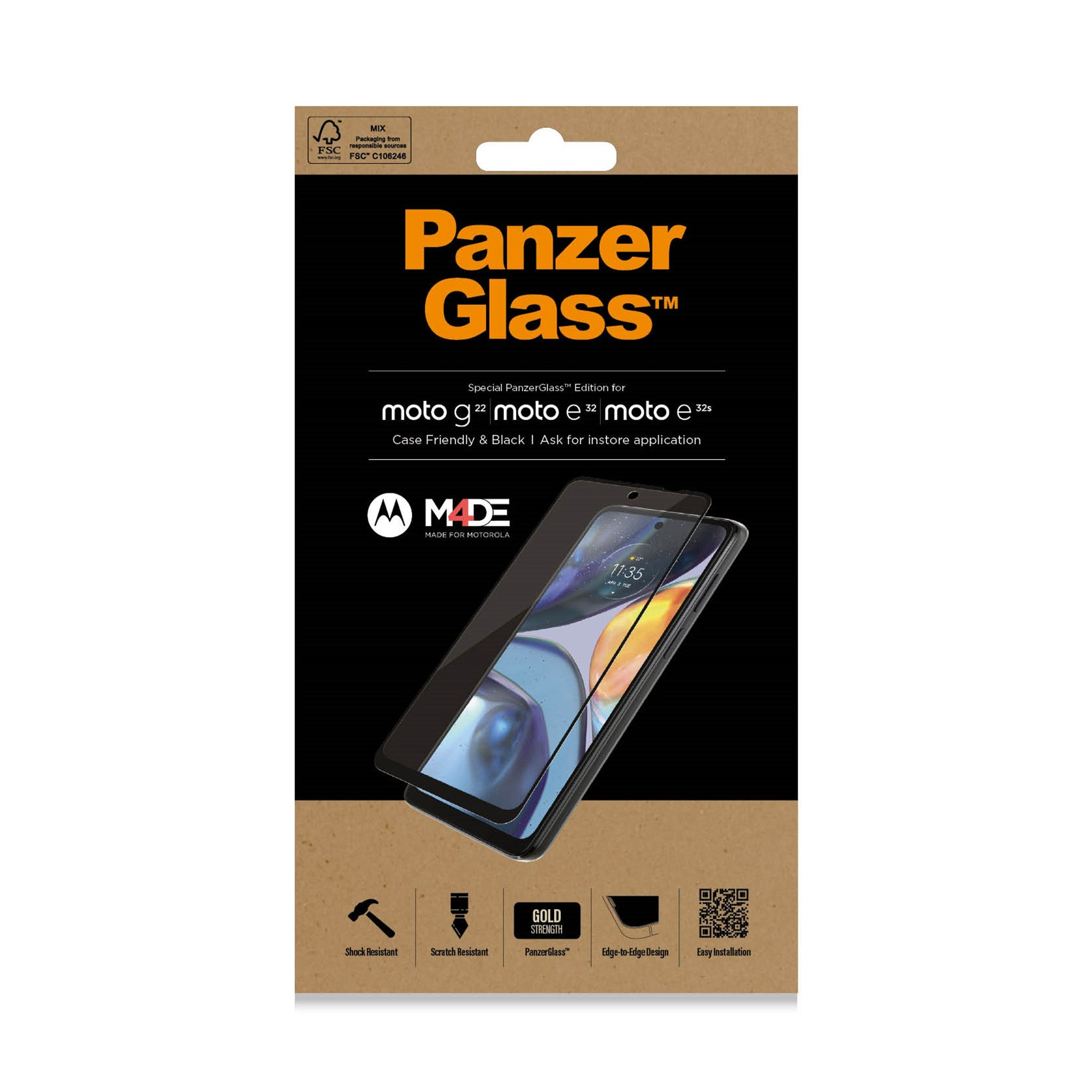 PANZERGLASS Ultra-Wide Fit Displayschutz(für G22 | | Motorola Moto Moto Moto E32s) G32