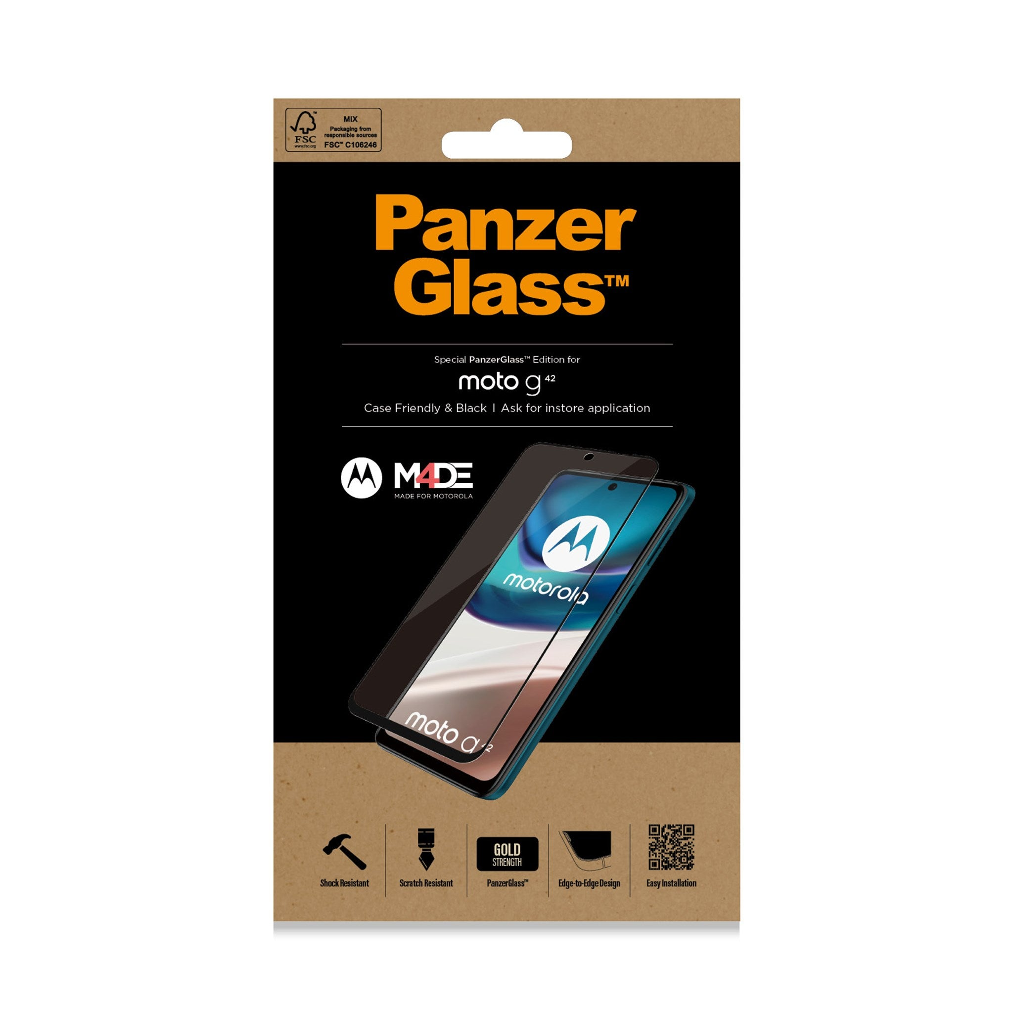 PANZERGLASS Ultra-Wide Fit Displayschutz(für G42) Moto Motorola