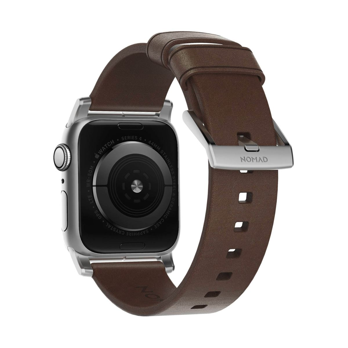 Leather Nomad, NOMAD 38/40/41 Armband, Brown braun Strap Silver Nomad, mm, Modern Connector