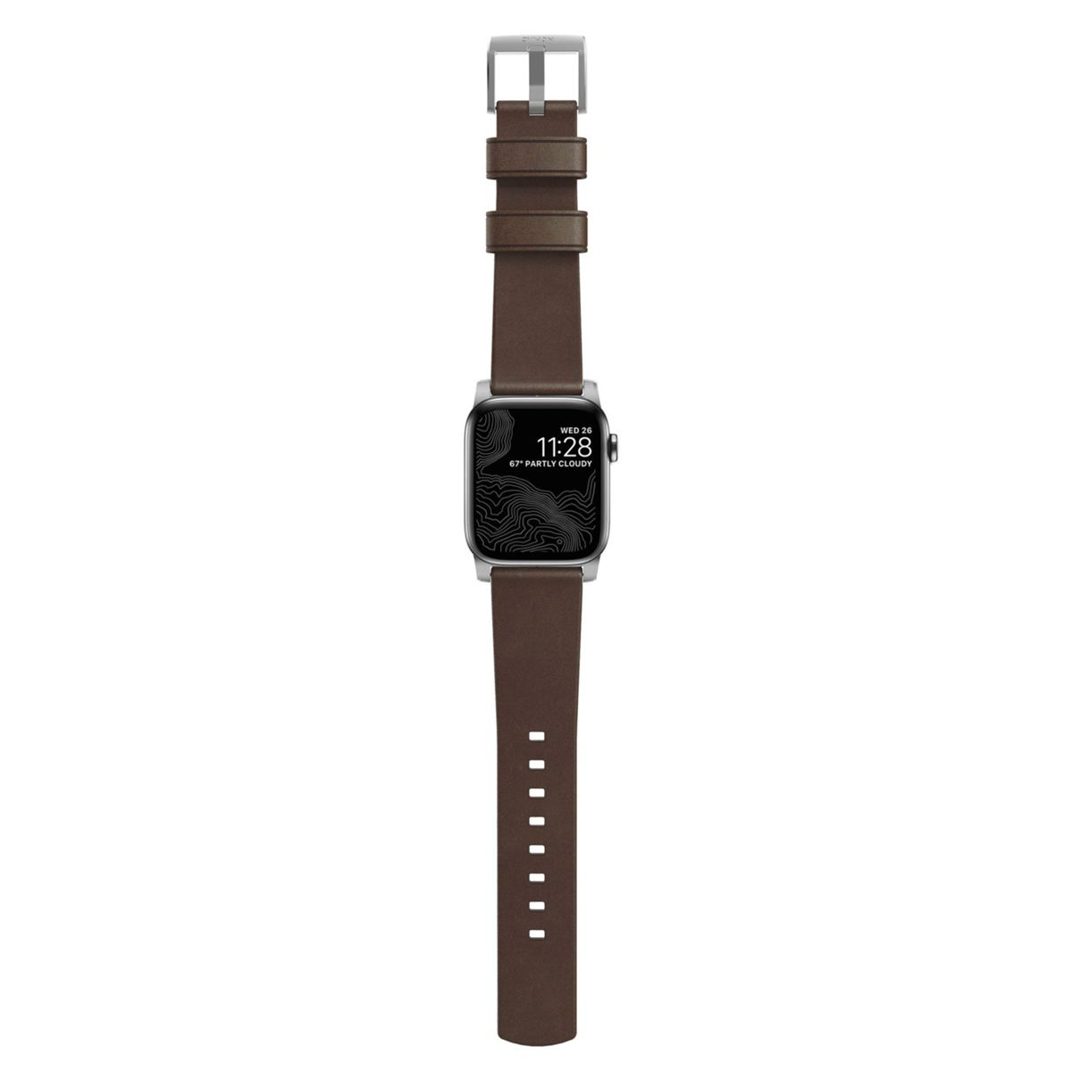 Leather Nomad, NOMAD 38/40/41 Armband, Brown braun Strap Silver Nomad, mm, Modern Connector