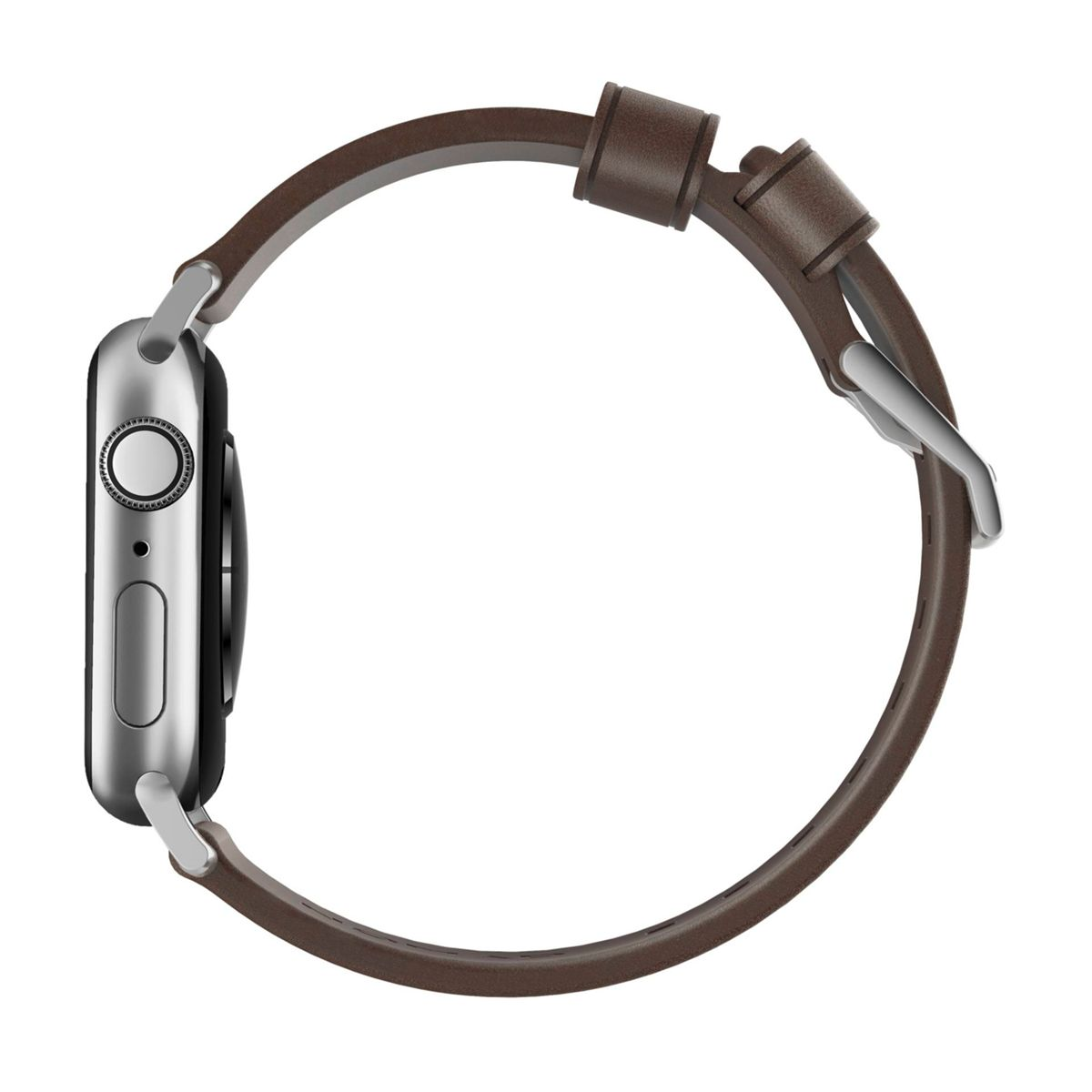 Silver Strap NOMAD Armband, Brown Connector braun mm, Nomad, 38/40/41 Nomad, Leather Modern