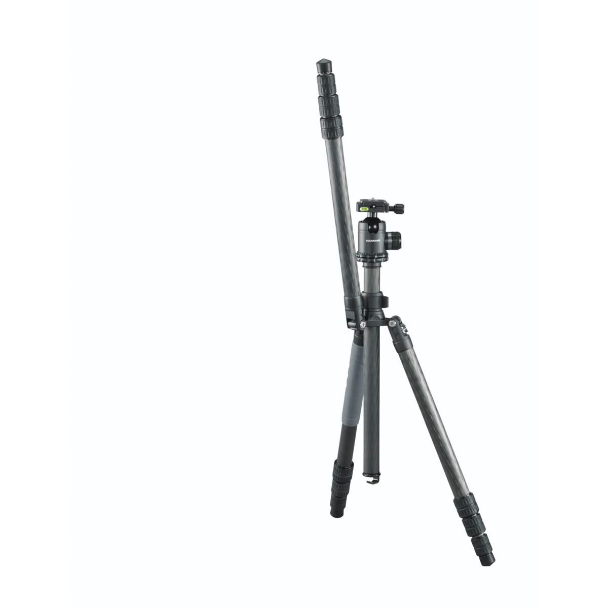 Primer plano de una rótula Velbon Mini-Pro negra, con controles.