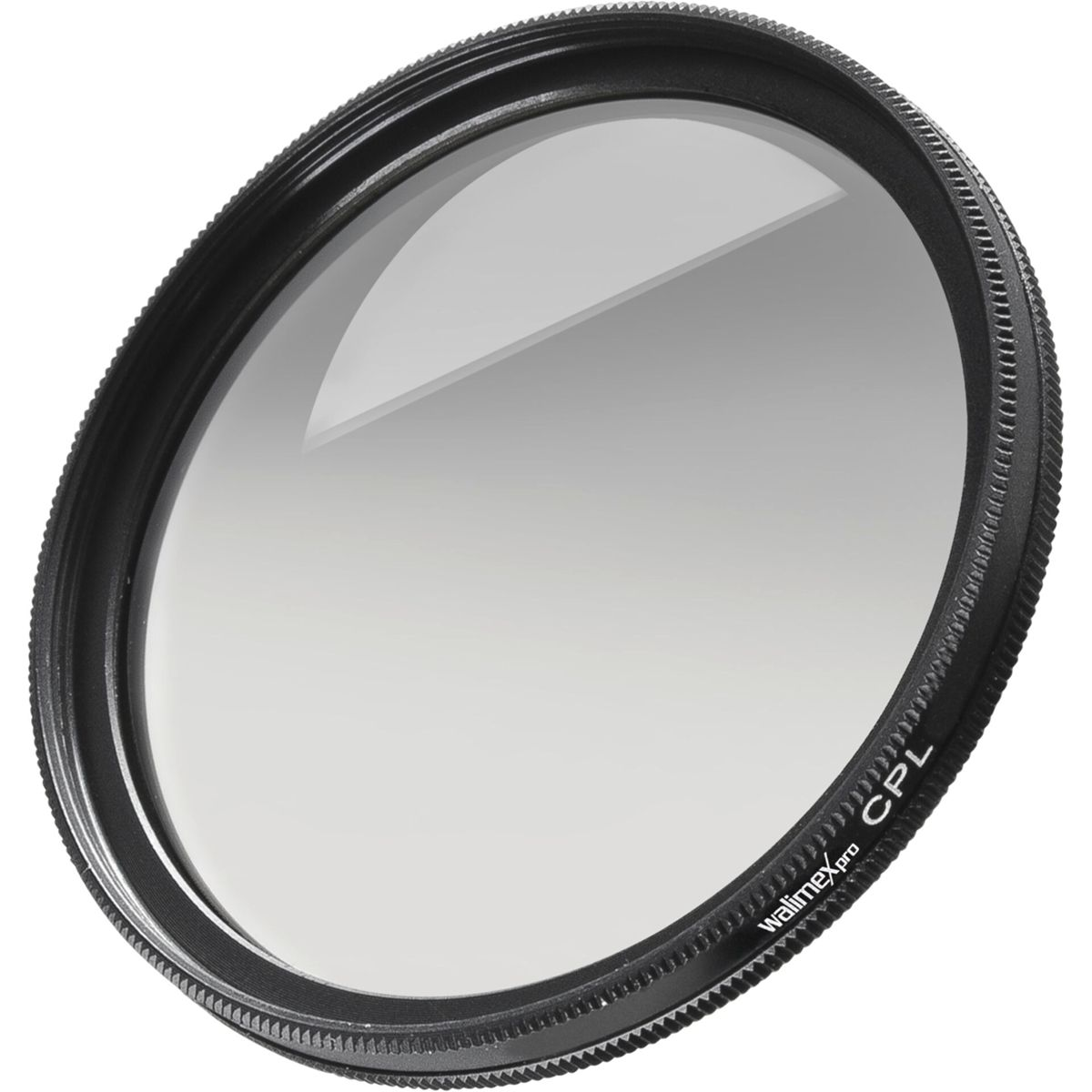 Schwarzer kreisförmiger Kamerafilter. Der Filter ist Glas mit Gradienteneffekt.