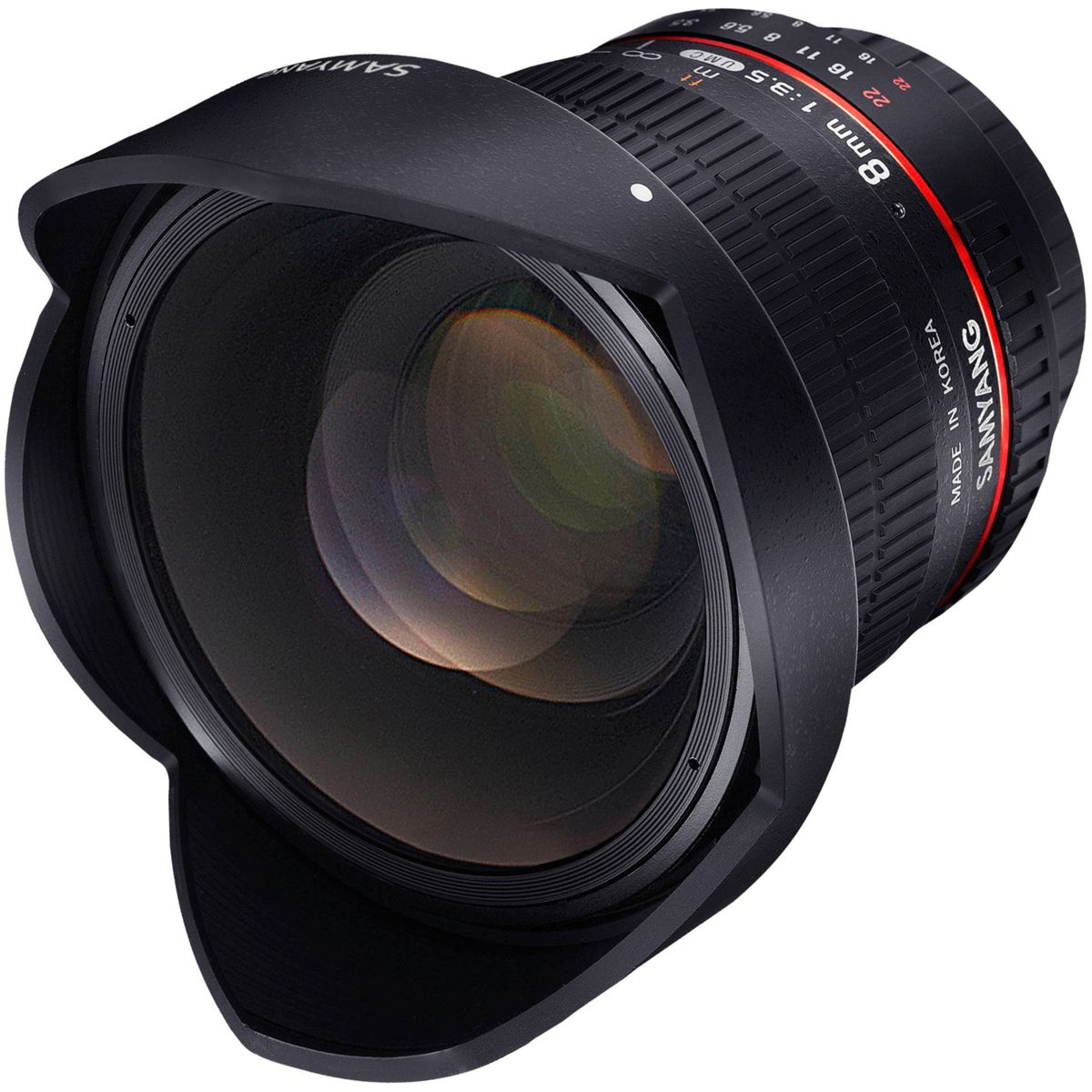 SAMYANG MF 3,5/8 für 3:30 II F-Mount APS-C Nikon Fish-Eye (Objektiv Nikon AE