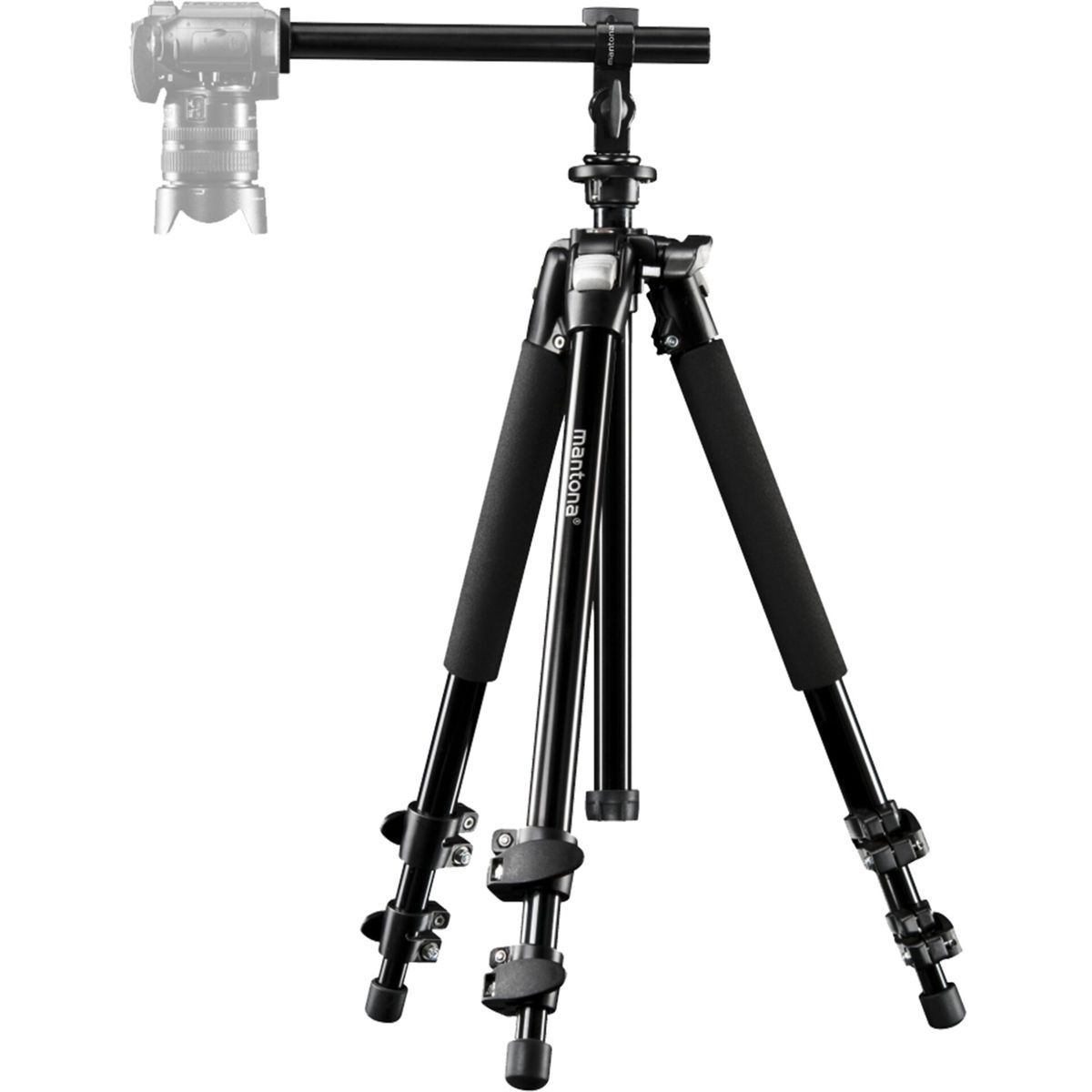 MANTONA Scout MAX Set cm offen bis 157,0 Höhe Makrofotografie Dreibeinstativ, schwarz