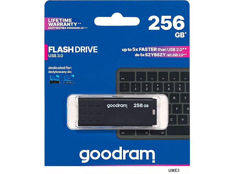 GOODRAM UME3 USB 3.0       256GB Black USB Stick (schwarz, 256 GB)