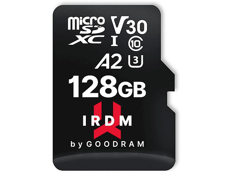 GB + V30 128GB IRDM Micro-SDXC GOODRAM UHS-I U3 microSDXC 128 adapter, Speicherkarte,