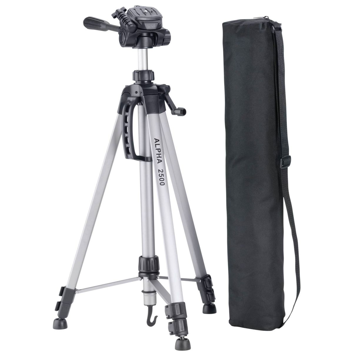CULLMANN 52125 ALPHA 2500 Dreibein Stativ, Silber, Höhe offen bis 1650 mm