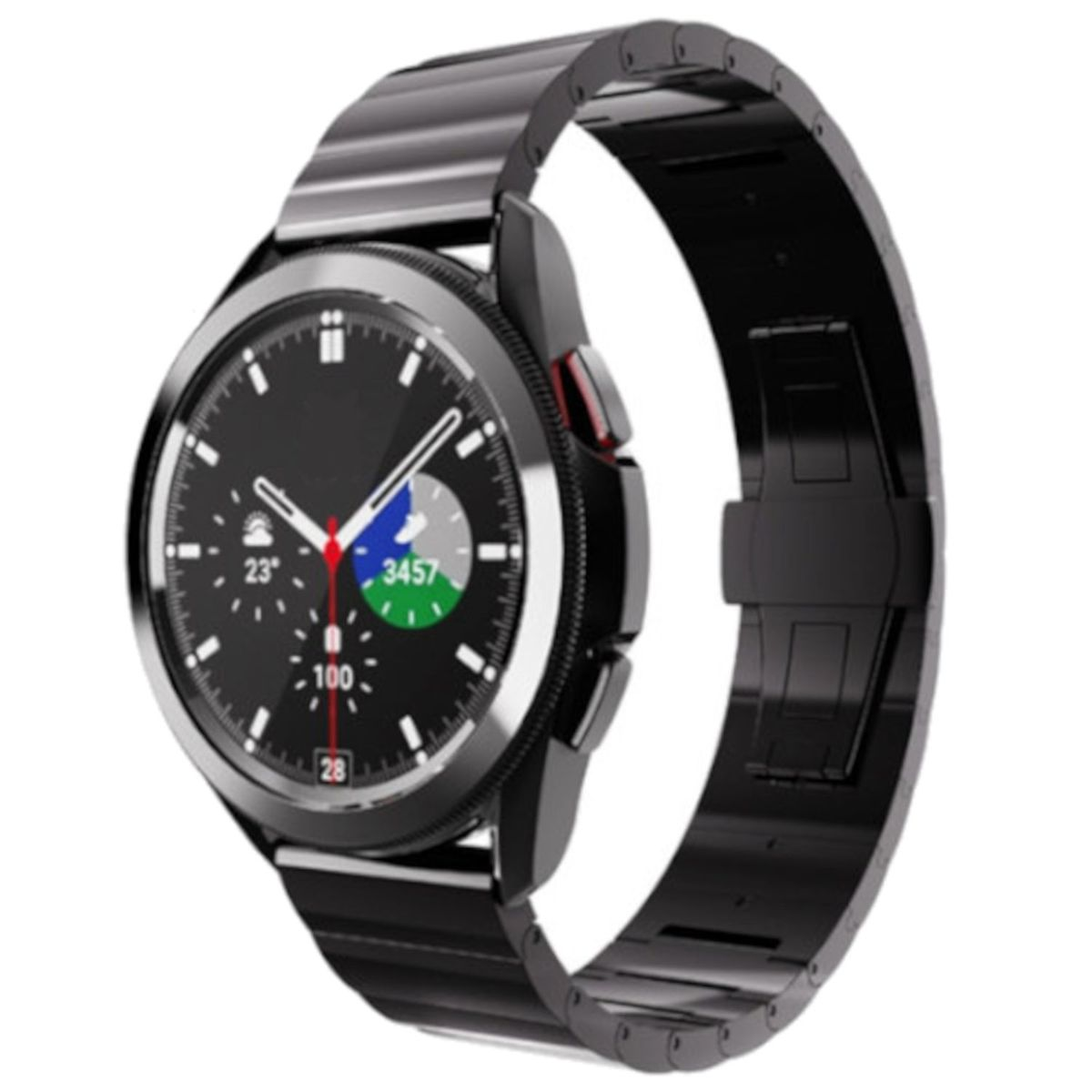 mm, 44 40 Watch WIGENTO Pro Galaxy Deluxe Ersatzarmband, / 43 47 Schwarz Band, mm Samsung, 5 Watch / / Stahl 45mm / Watch 6 6 Metall 46 5 / 42 Classic 4 / 4 mm