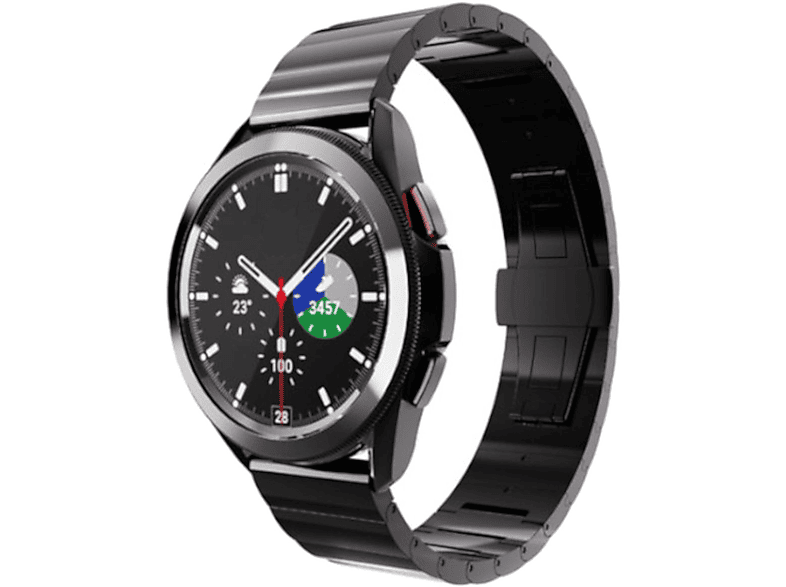 6 Stahl Metall Galaxy / 5 / 42 mm, 43 6 40 5 4 4 Watch mm 44 46 Samsung, WIGENTO Watch Ersatzarmband, 45mm / Watch / Pro Deluxe Schwarz mm / Band, 47 Classic /
