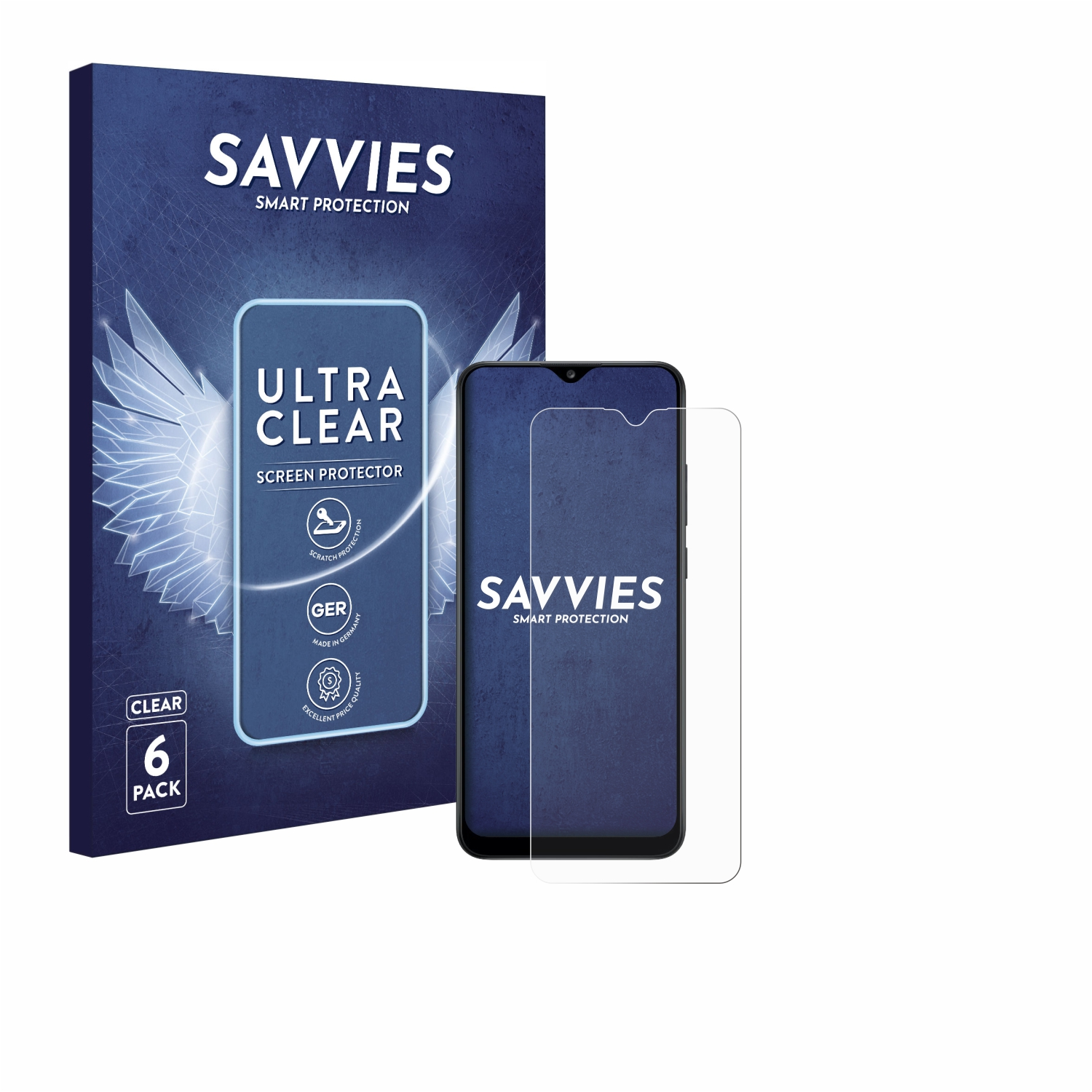 SAVVIES 6x klare Galaxy Samsung Schutzfolie(für A02s)