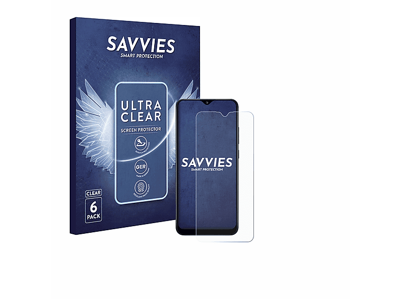 SAVVIES 6x klare Schutzfolie(für Samsung Galaxy A02s)
