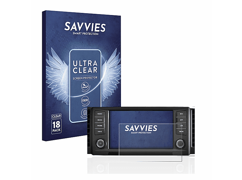 SAVVIES 18x klare Schutzfolie(für Media Plus System 8\