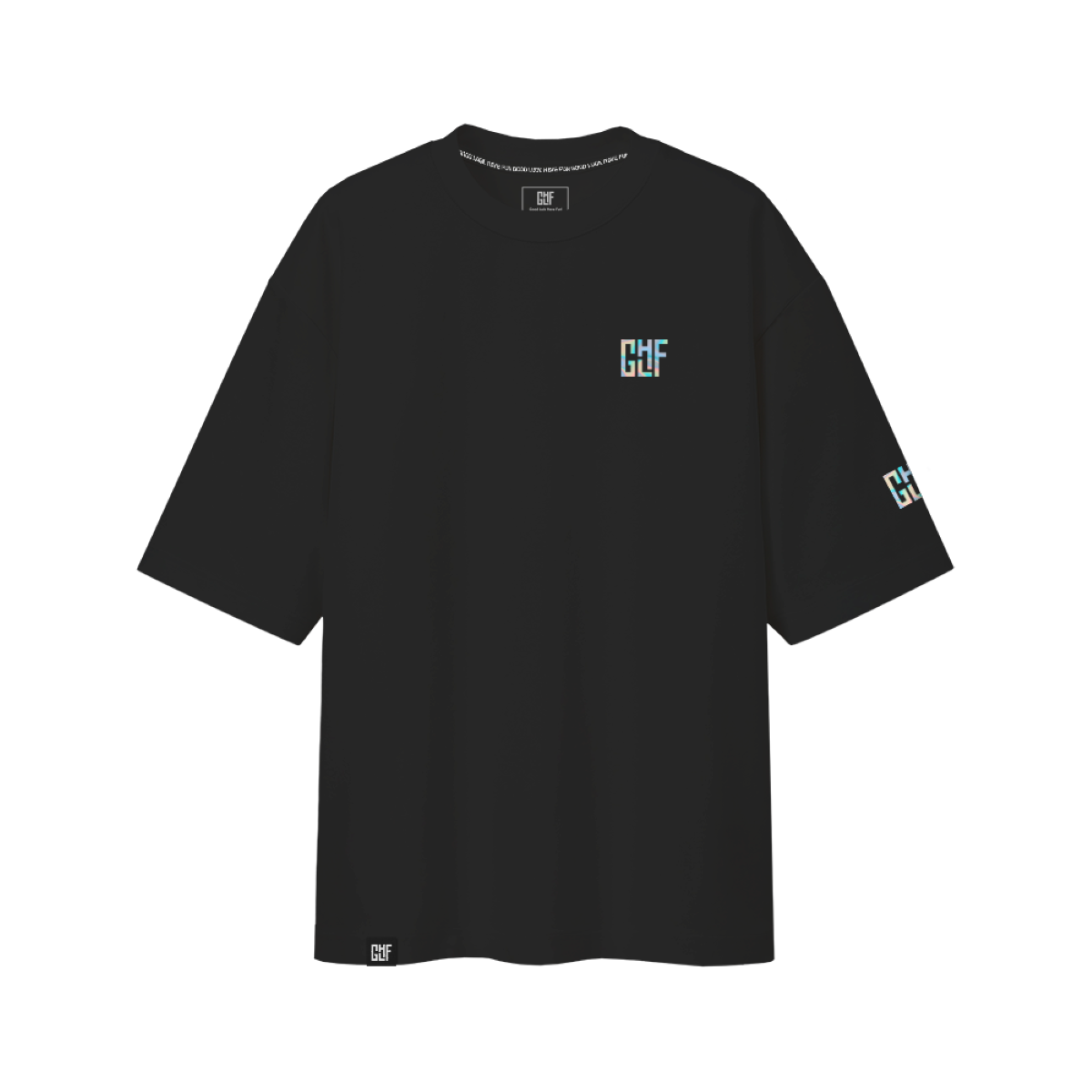 Oversize (S/M) Holografisches T-Shirt Logo