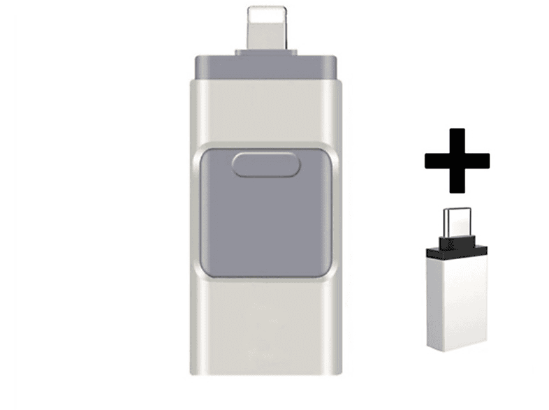 BYTELIKE OTG 4-in-1 Mobiltelefon USB-Flash-Laufwerk 256GB für Apple Mobiltelefon Computer, Compact Flash Flashlaufwerk, 256 GB, 4 Mbit/s