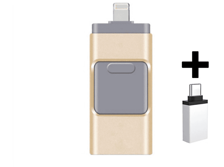 BYTELIKE OTG 4-in-1 Mobiltelefon USB-Flash-Laufwerk 256GB für Apple Mobiltelefon Computer, Compact Flash Flashlaufwerk, 256 GB, 4 Mbit/s