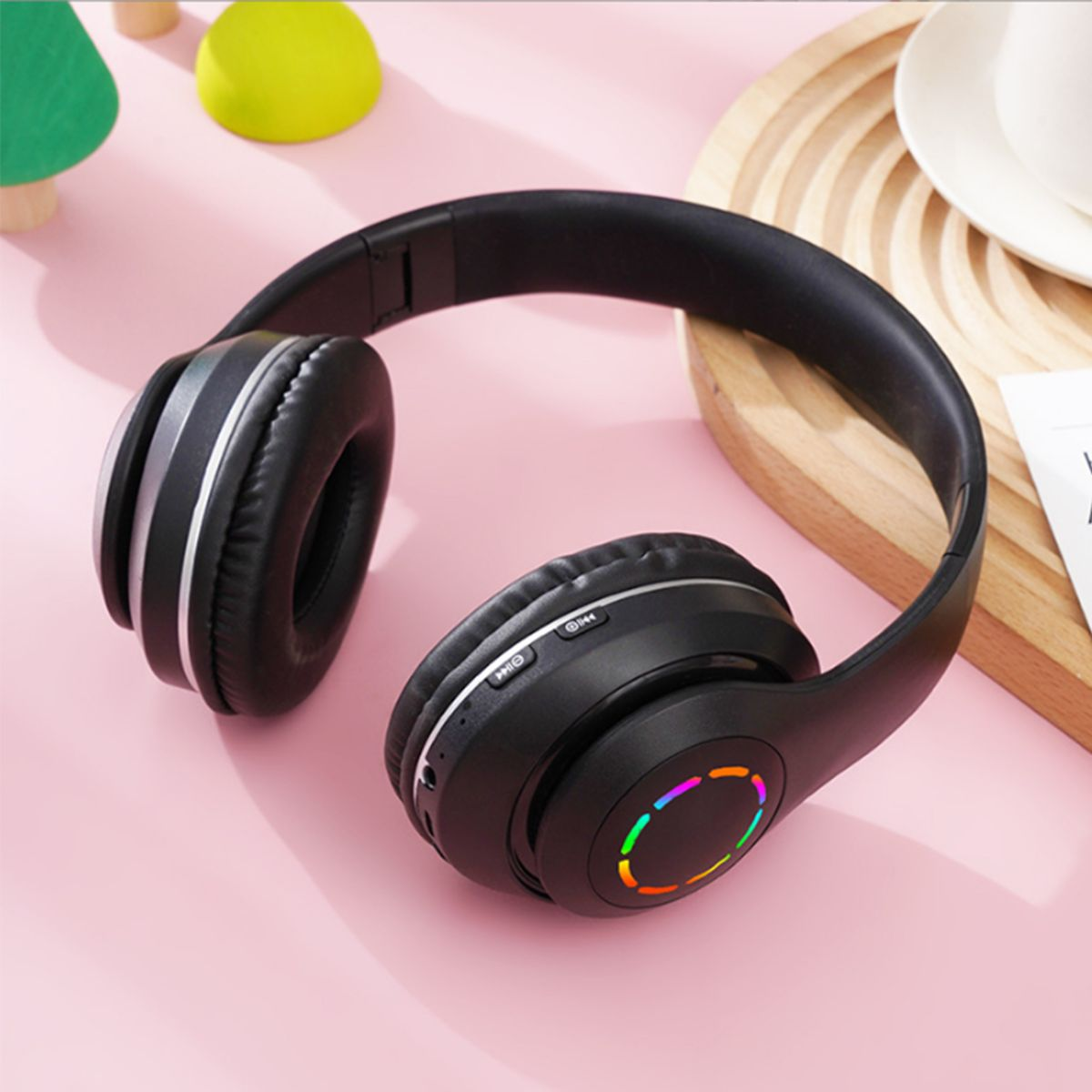 schwarz Glühender Over-ear Headset Kabelloses Nachthimmel Bluetooth KINSI Kopfhörer,Bluetooth-Kopfhörer,Over Funk-Kopfhörer, Ear Kopfhörer