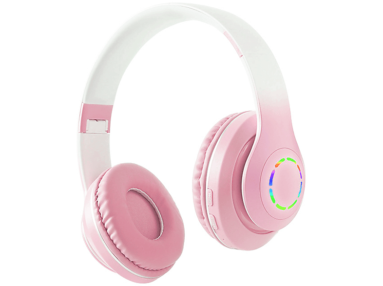 KINSI Bluetooth-Kopfhörer, Funk-Kopfhörer, Over Ear Kabelloses Headset, Kopfhörer, Over-ear Kopfhörer Bluetooth Farbverlaufs-Pulver