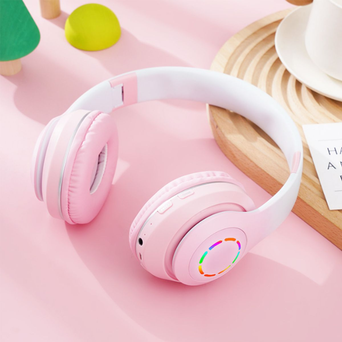 KINSI Bluetooth-Kopfhörer, Funk-Kopfhörer, Kopfhörer, Farbverlaufs-Pulver Over-ear Kabelloses Headset, Ear Over Kopfhörer Bluetooth