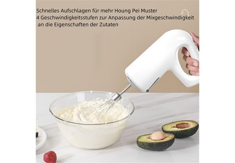 SYNTEK Blender Weiß Kabelloser Elektrischer Schneebesen Handgerät  Wiederaufladbar Mixer Handmixer Weiß (20 Watt)