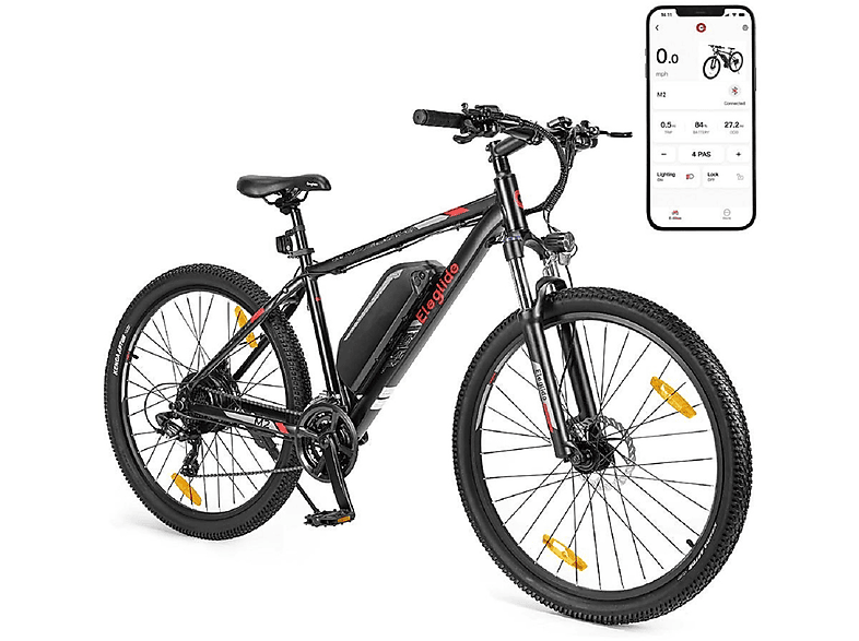 ELEGLIDE Mopride 2 APP Mountainbike (Laufradgröße: 27,5 Zoll, Unisex-Rad, 561.6Wh, Black)