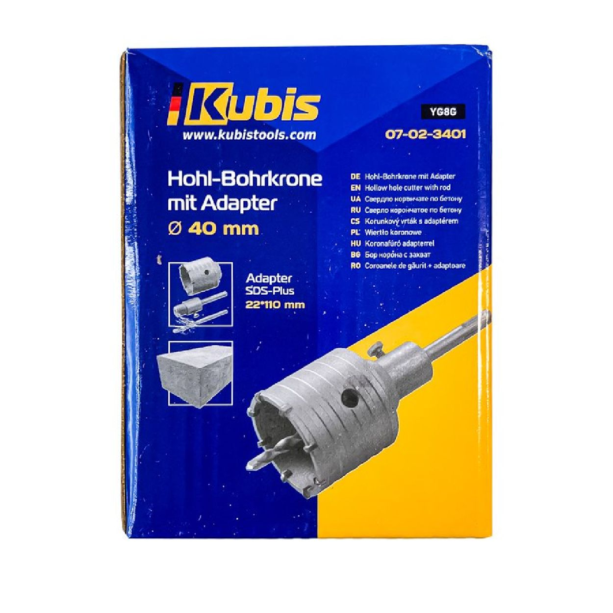 KUBIS INBUSCO Multifunktionswerkzeug, KB07-02-3401 Transparent Hohl-Bohrkrone /